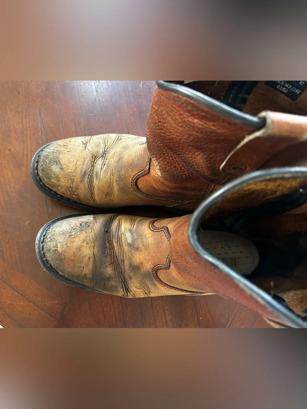 Vintage Red Wing Pecos Pull-On Work Boots Made in USA Distressed Leather size 9D